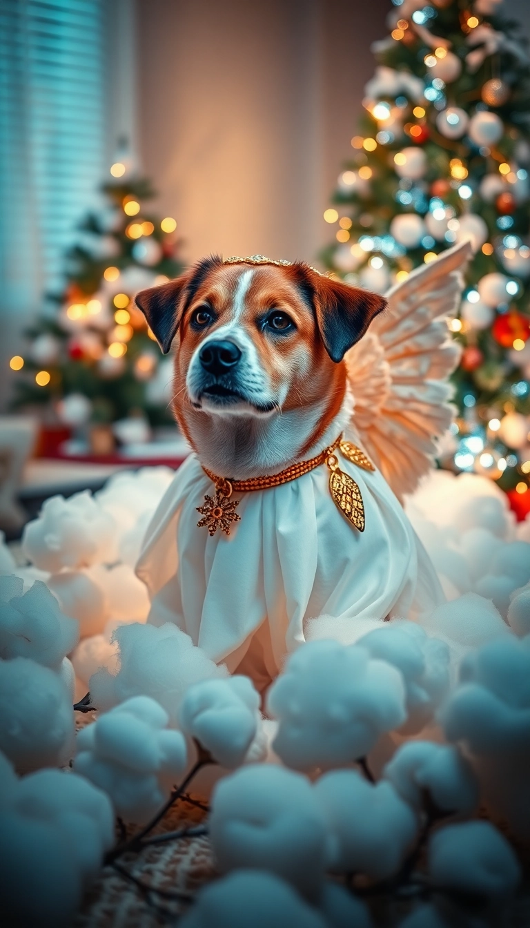 16 Cute Handmade Dog Costumes for Christmas (Your Pup Will Be Adorable!) - 16. Classic Christmas Angel