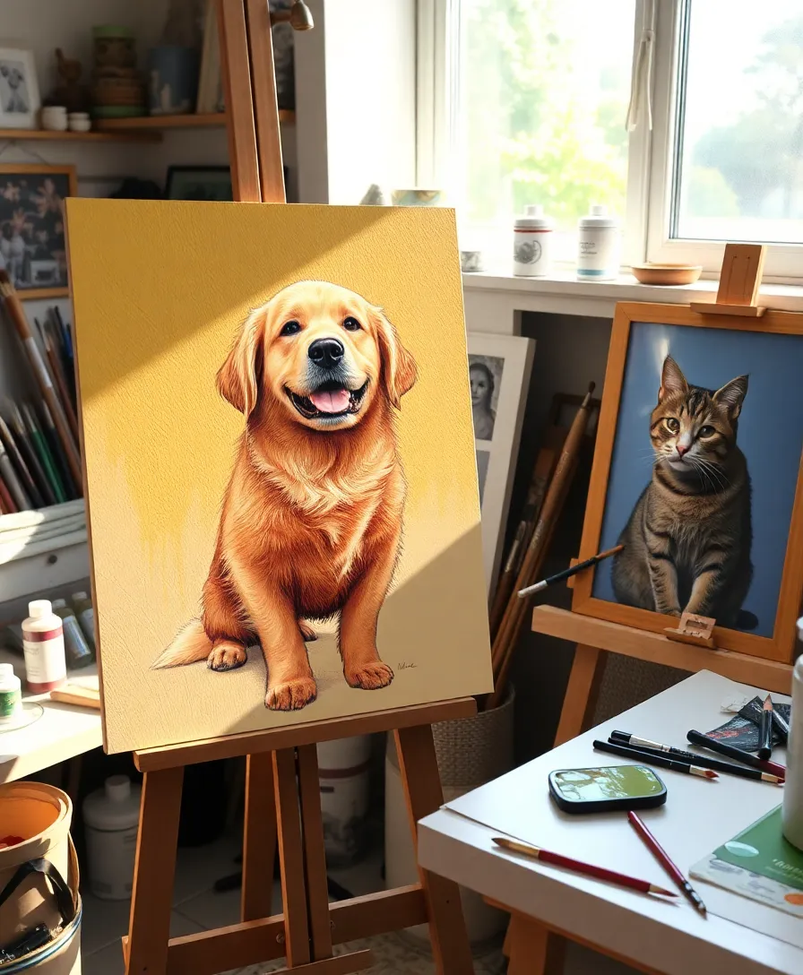 10 Creative Ways to Celebrate Pet Appreciation Day That Will Melt Your Heart! - 2. Create a Customized Pet Portrait