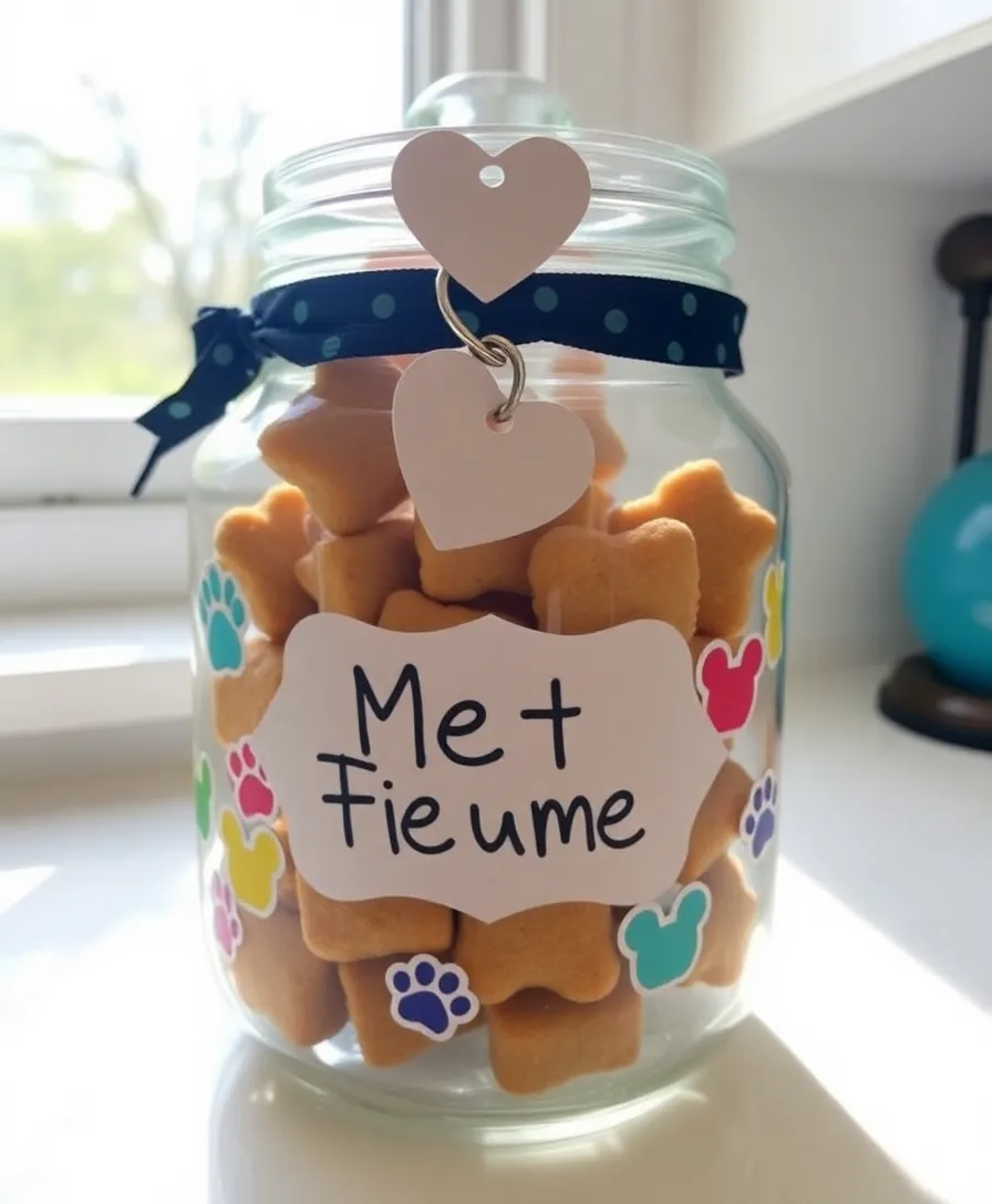 15 Creative DIY Valentine Day Gifts for Pets That Are Pawsitively Perfect! - 2. Personalized Pet Treat Jars