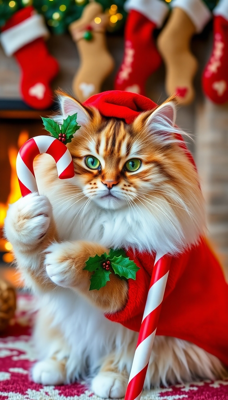 15 Adorable Christmas Cat Costumes That Will Steal Everyone's Heart (You Won't Believe #7!) - 7. Holly Jolly Santa Paws