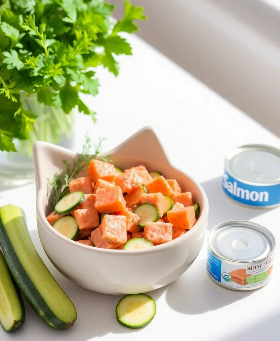 15 Easy Homemade Cat Food Recipes for Sensitive Stomachs (You'll Be Surprised by #5!) - 3. Salmon and Zucchini Medley