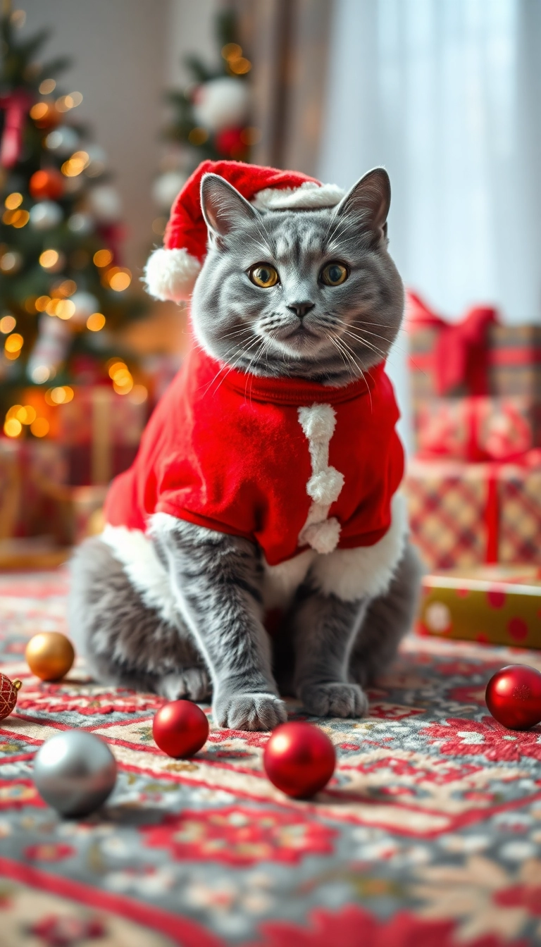 15 Adorable Christmas Cat Costumes That Will Steal Everyone's Heart (You Won't Believe #7!) - 1. Santa's Little Helper