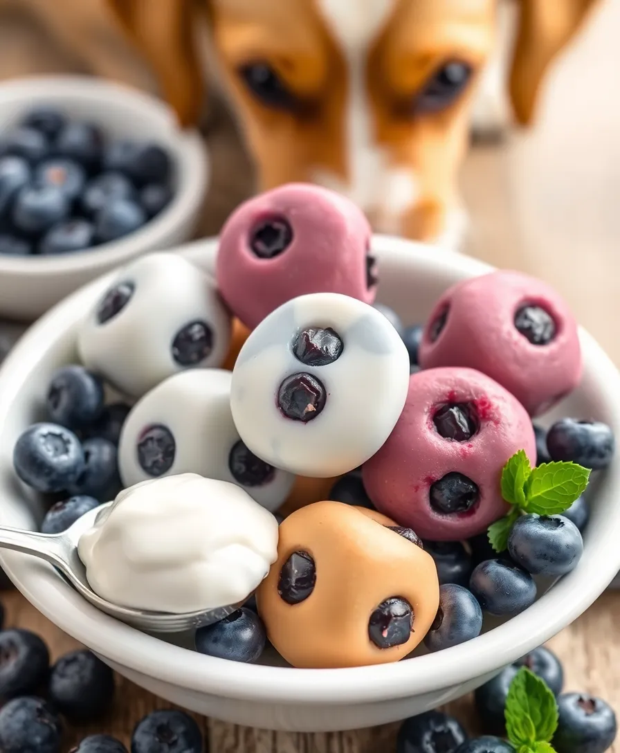 15 Healthy Homemade Dog Treats for Sensitive Stomachs (Your Dog Deserves #7!) - 5. Blueberry & Yogurt Bites