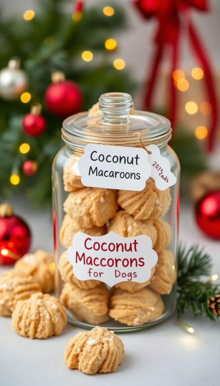 25 DIY Christmas Snacks for Dogs That Make Perfect Holiday Gifts! - 11. Coconut Macaroons for Dogs