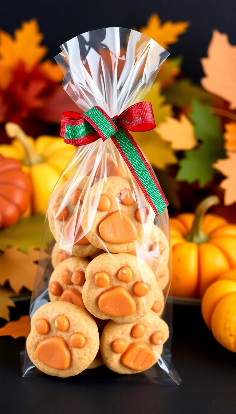 25 DIY Christmas Snacks for Dogs That Make Perfect Holiday Gifts! - 3. Pumpkin Paws
