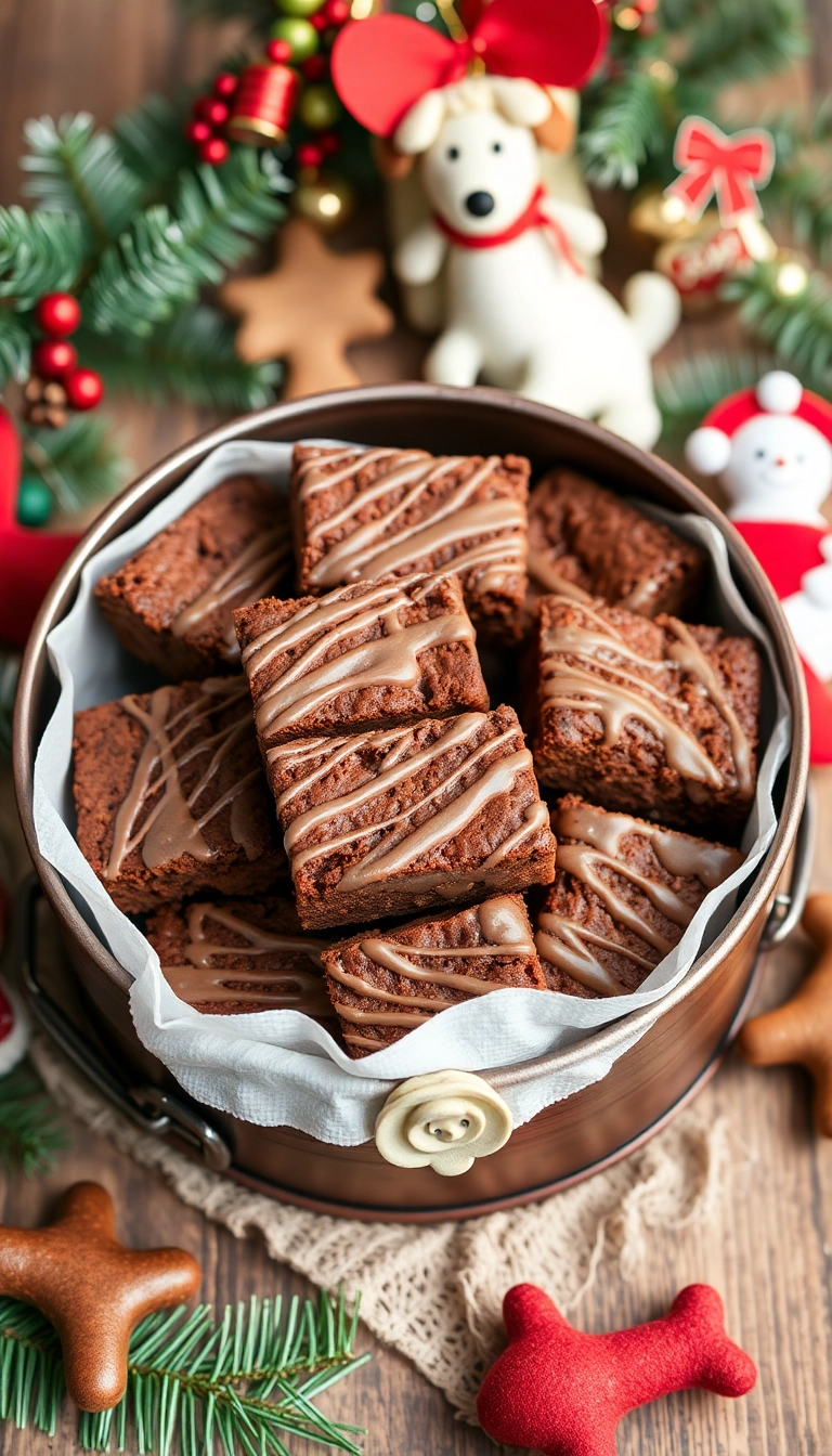 25 DIY Christmas Snacks for Dogs That Make Perfect Holiday Gifts! - 10. Homemade Doggie Brownies