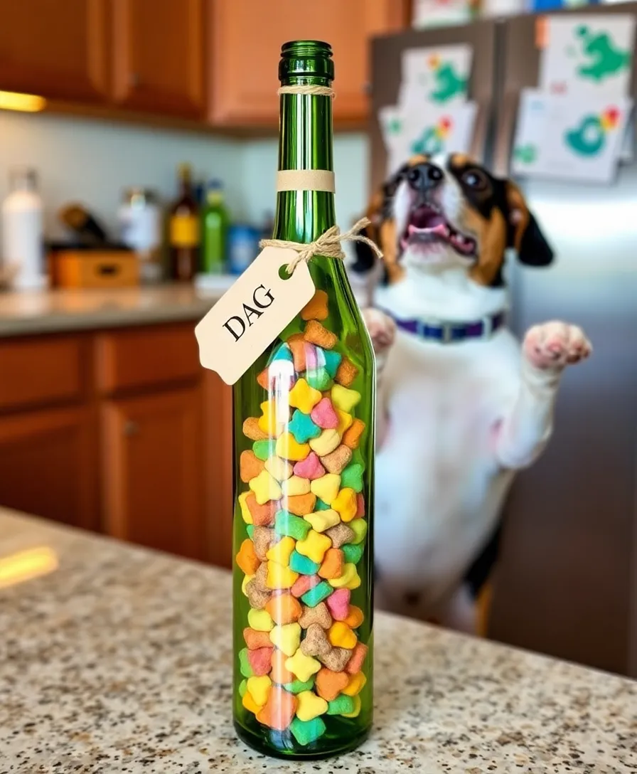 12 Creative Dog Treats Container Ideas That Will Transform Your Dog’s Snack Time! - 11. Repurposed Wine Bottle