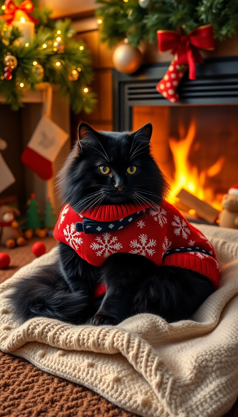 15 Adorable Christmas Cat Costumes That Will Steal Everyone's Heart (You Won't Believe #7!) - 10. Cozy Christmas Sweater