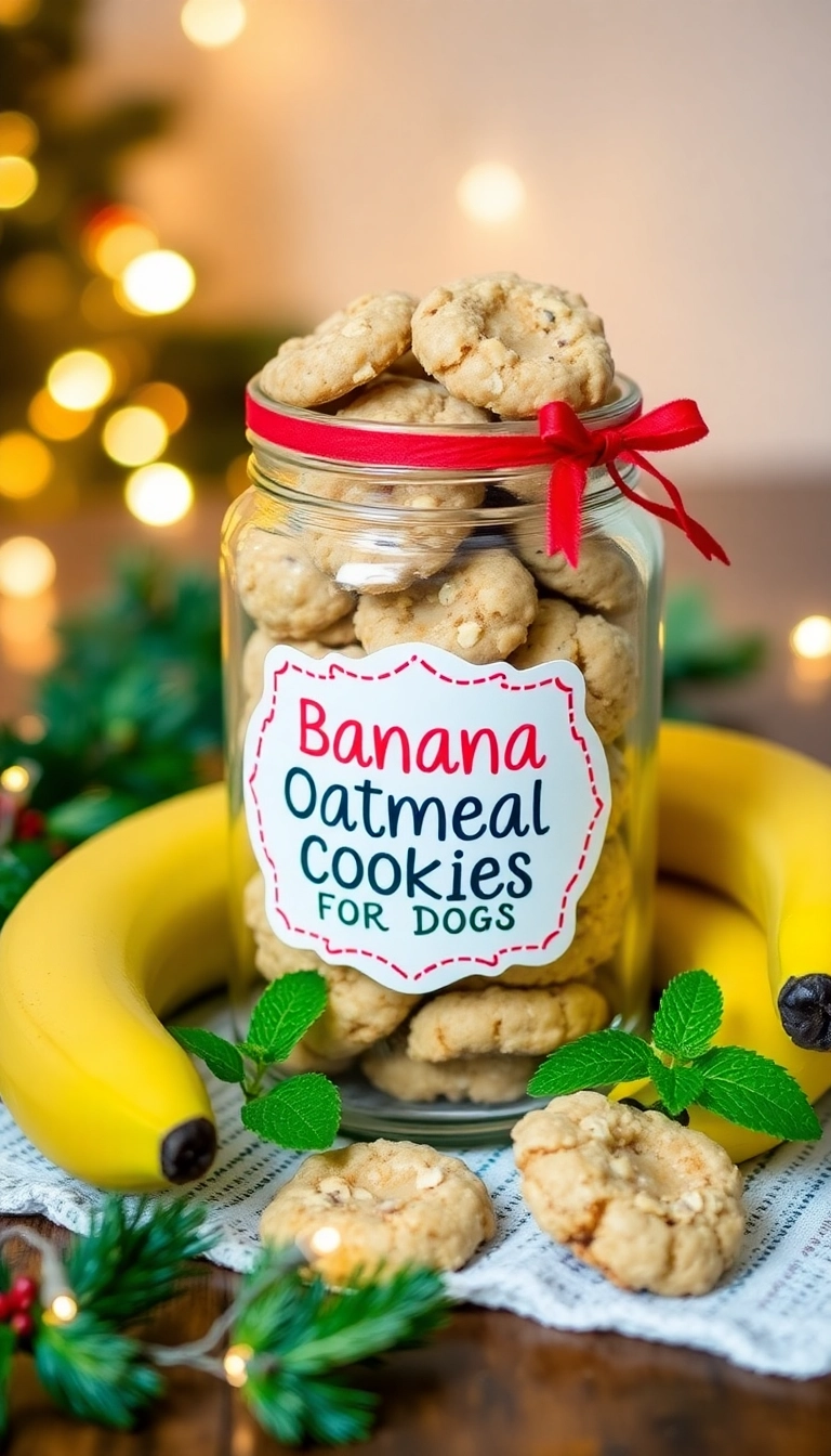 25 DIY Christmas Snacks for Dogs That Make Perfect Holiday Gifts! - 6. Banana Oatmeal Cookies