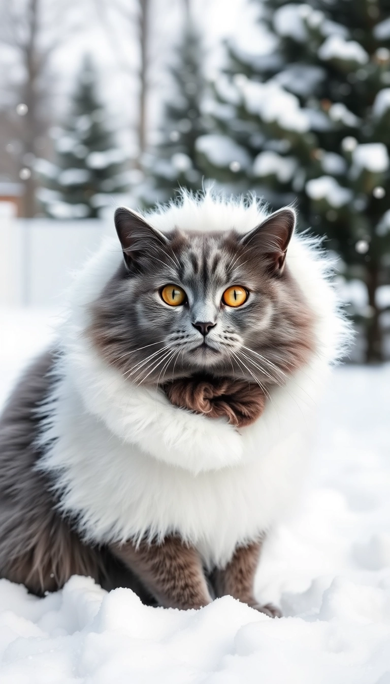 15 Adorable Christmas Cat Costumes That Will Steal Everyone's Heart (You Won't Believe #7!) - 11. Winter Wonderland Cat