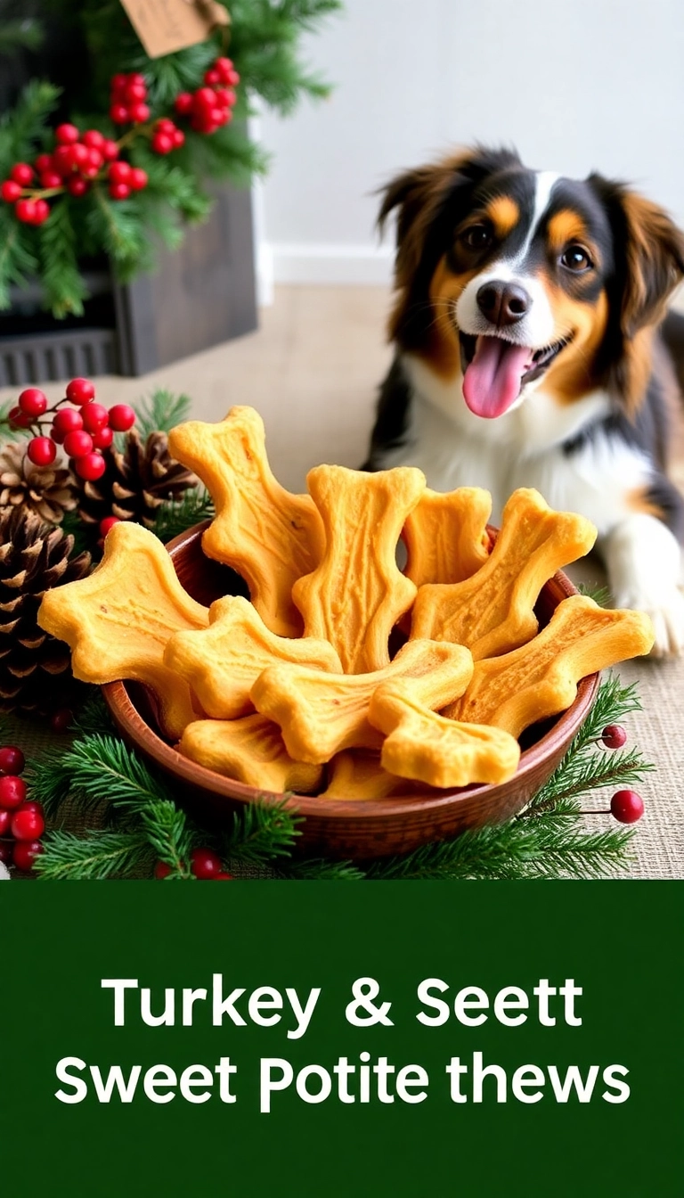 14 Simple DIY Dog Treat Recipes to Make This Christmas Extra Special! - 4. Turkey and Sweet Potato Chews