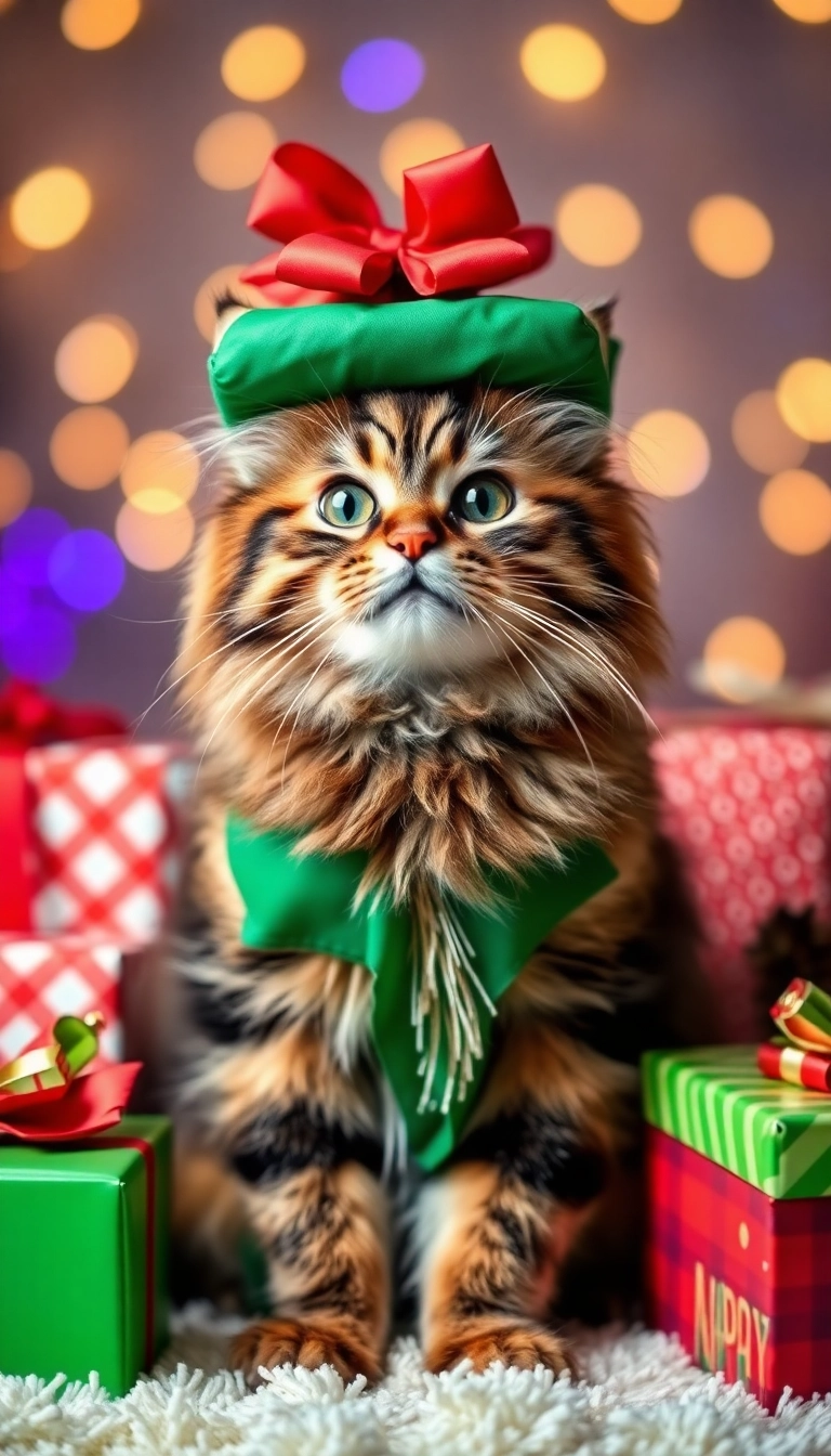 15 Adorable Christmas Cat Costumes That Will Steal Everyone's Heart (You Won't Believe #7!) - 14. Christmas Present