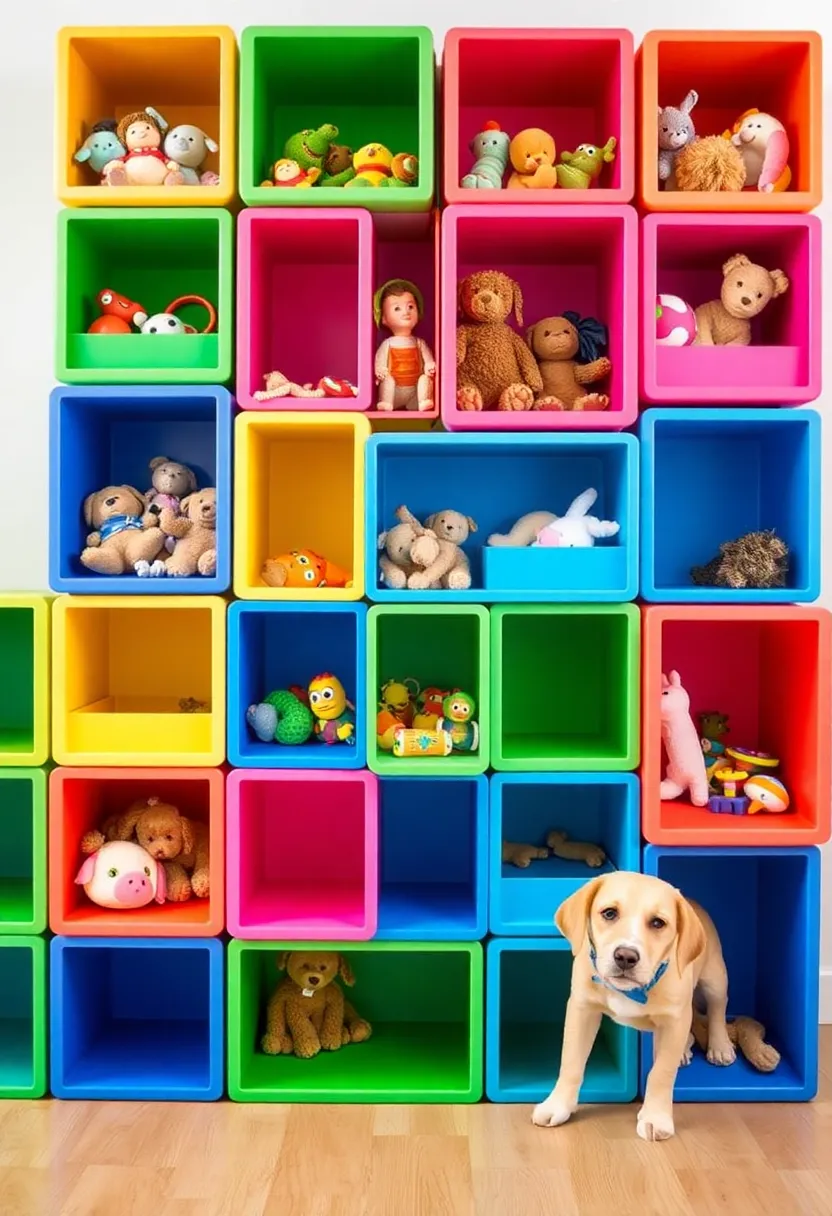 13 Incredible DIY Pet Projects for Toy Boxes (Your Dog Will Love #7!) - 12. Modular Toy Storage System