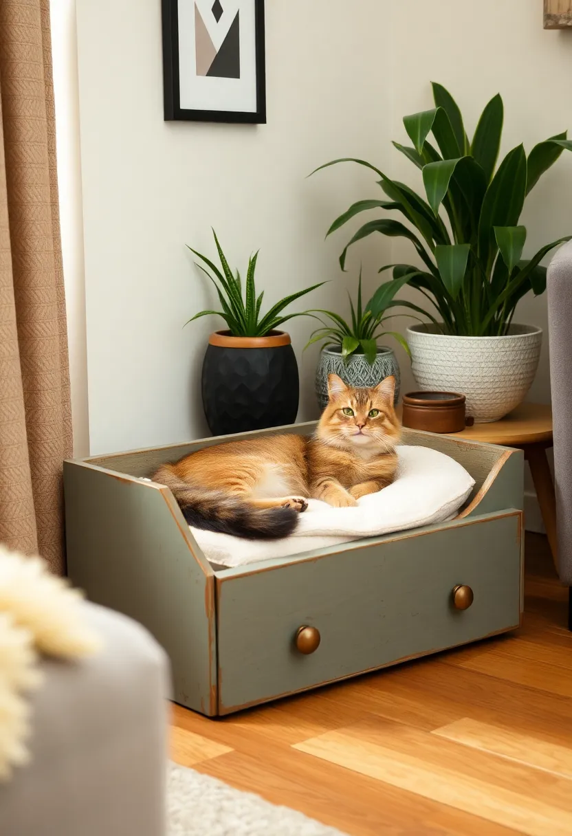 20 Ingenious Homemade Cat Furniture Ideas That Will Have Your Feline Friends Purring in Delight! - 20. Cat Bed from Old Drawers