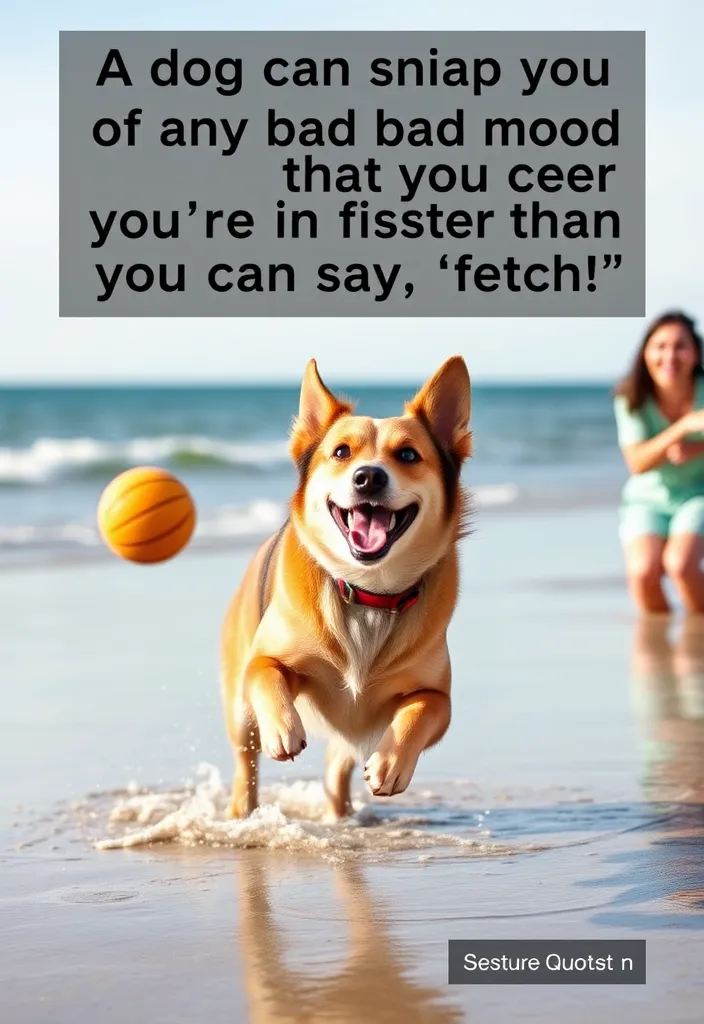 20 Thank You Quotes for Dog Caregivers That Will Melt Your Heart (Don't Miss #12!) - 7. 'A dog can snap you out of any bad mood that you’re in faster than you can say, ‘fetch!’ - Jill Abramson