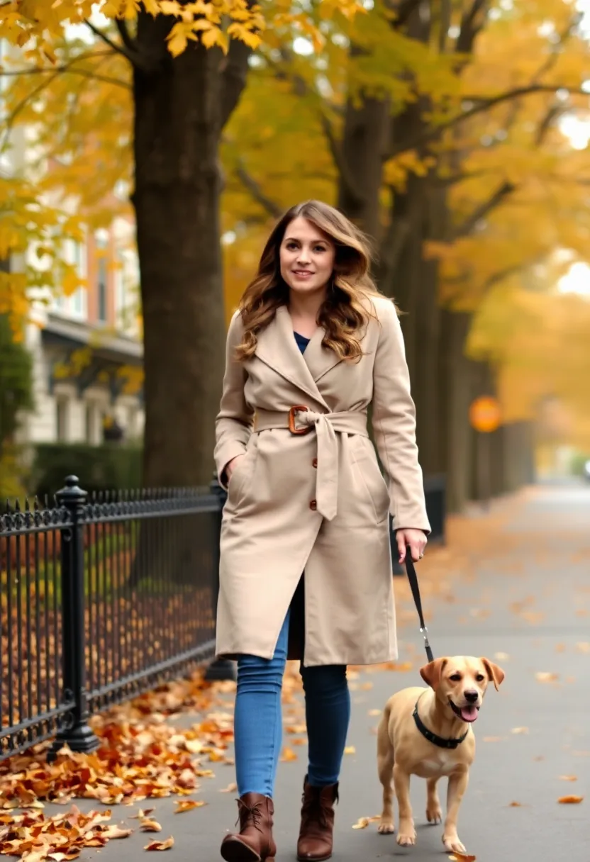12 Functional Fall Outfits for Dog Walking That Keep You Warm and Stylish! - 11. Effortless Elegance: Wrap Coat & Ankle Boots