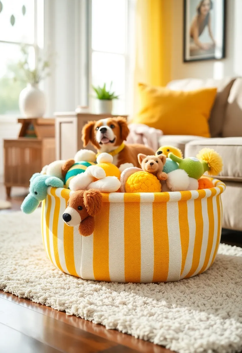 13 Incredible DIY Pet Projects for Toy Boxes (Your Dog Will Love #7!) - 2. Fabric Toy Storage Basket
