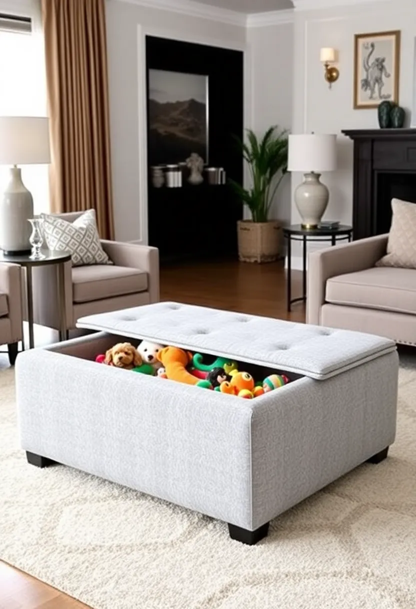 13 Incredible DIY Pet Projects for Toy Boxes (Your Dog Will Love #7!) - 13. Elegant Pet Toy Ottoman
