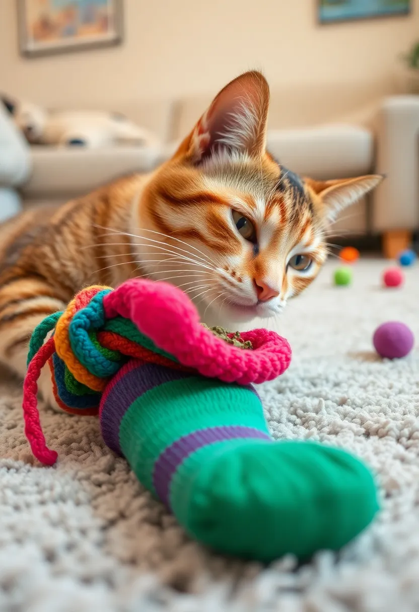 12 Creative Cat Toy Crafts That Will Keep Your Kitty Entertained for Hours! - 1. DIY Catnip Sock Toys