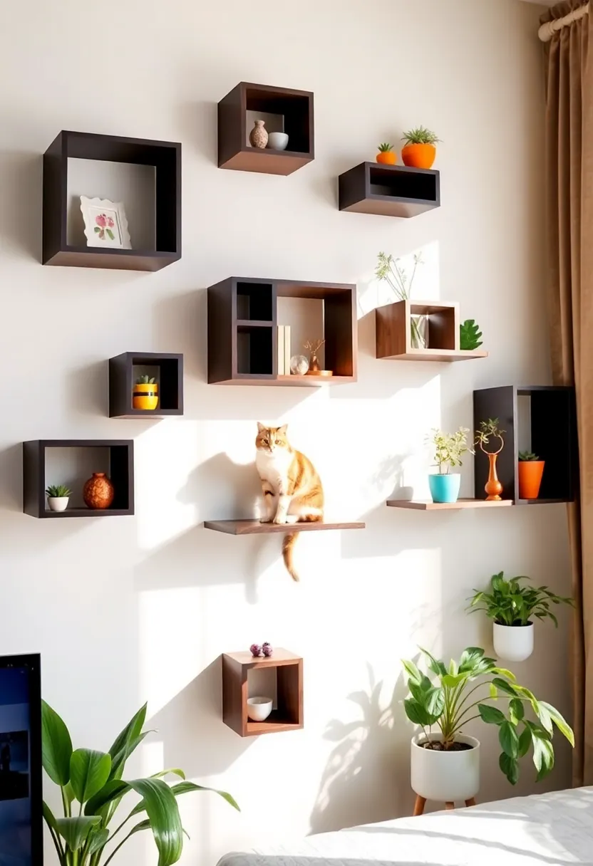 20 Ingenious Homemade Cat Furniture Ideas That Will Have Your Feline Friends Purring in Delight! - 12. Cat Wall Shelves