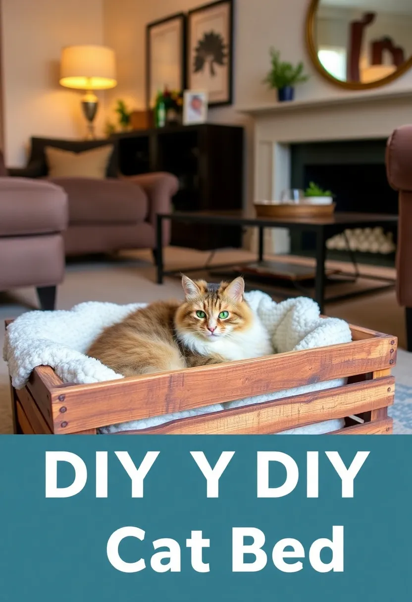 20 Ingenious Homemade Cat Furniture Ideas That Will Have Your Feline Friends Purring in Delight! - 17. DIY Cat Bed from a Wine Crate