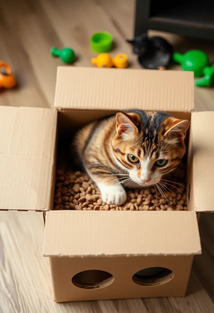 12 Creative Cat Toy Crafts That Will Keep Your Kitty Entertained for Hours! - 3. Cardboard Puzzle Feeder